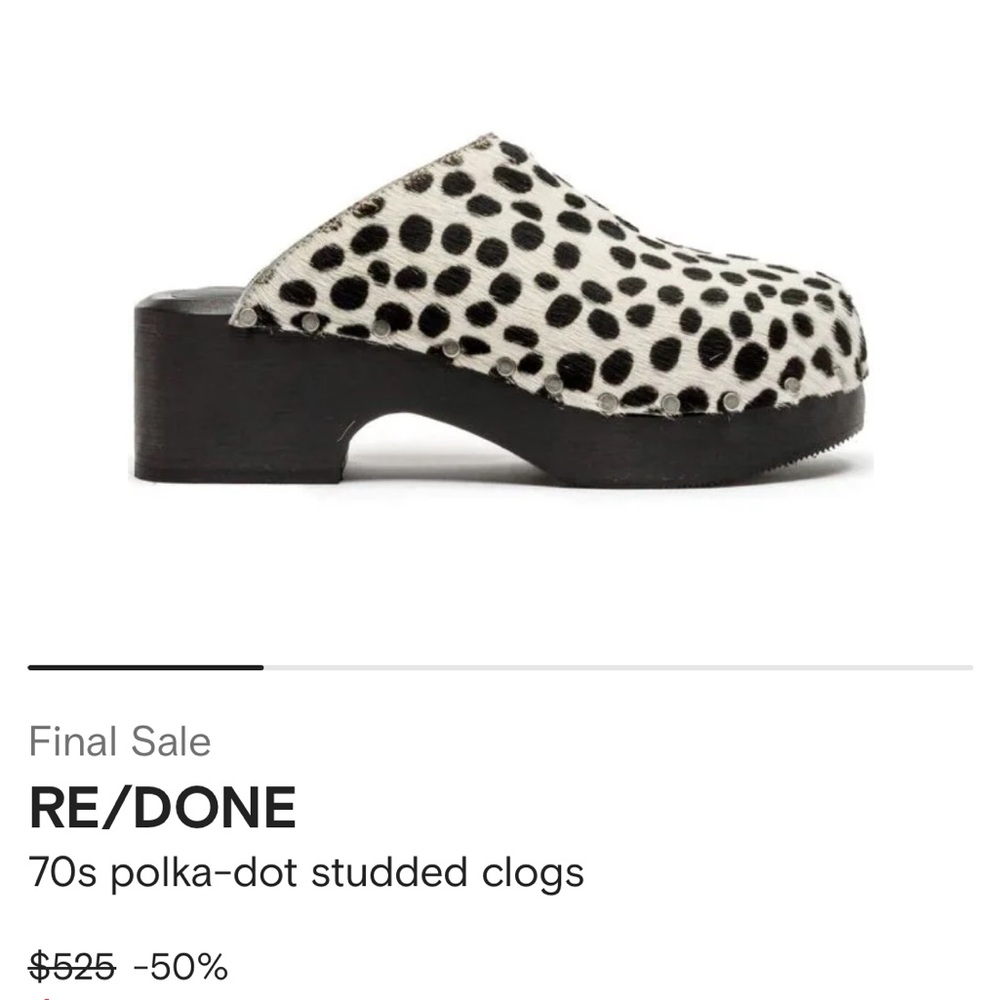Re/done Calf hair clog